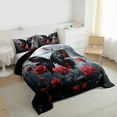 thumbnail image 3 of Homewish Spooky Gothic Butterflies Bedding Comforter Set,Romantic Valentines Day Twin Comforter Sets,Red Rose Floral Bedding Set For Men Women,Ultra Soft Home Decor Reversible,2pcs, 3 of 8