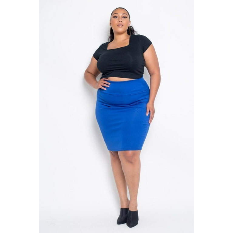 Plus Size Everyday Basic Pencil Midi 3XL Walmart.com