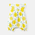 thumbnail image 5 of PatPat Baby Girl Romper 100% Cotton Gingham Allover Lemon Print Flutter-sleeve Romper,2-Pack,6-9 Months, 5 of 11