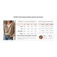 thumbnail image 6 of BTFBM Womens Sweaters Quarter Zip Pullover V Neck Collar Long Sleeve Ribbed Knit Loose Casual Winter Fall Sweater, 6 of 8