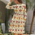 thumbnail image 4 of Fall Dresses for Women 2024, Thanksgiving Turkeys Womens Fall Dresses Long Sleeve Casual Tie Waist Clothes, Womens Fall Fashion 2024 Midi  Dresses Outfits with Pocket, 4 of 6