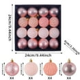 thumbnail image 2 of Christmas Tree Decorations Set for Christmas Valentines, 16ct Shatterproof Christmas Ball Ornaments Bulk, 2.36 Inches Elegant Hanging Ornaments for Xmas Holiday Wedding Decor, 2 of 7