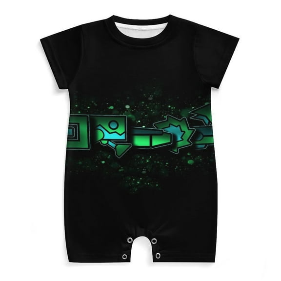 Game Geometry Dash Baby Romper Jumpsuit Summer Short Sleeve One-Piece Outfit Clothing Set Newborn Infant Toddler Bodysuits