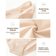 Jo & Bette Womens String Bikini Panties, Cotton Thong Underwear, 6-pack, Soft 38-39 Hips