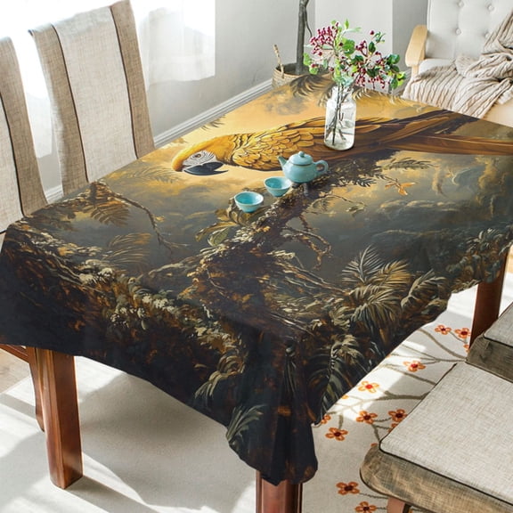 BZSMCE Square Tablecloth Jungle Jewel Pattern Tableclothes