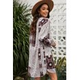 thumbnail image 1 of ABPHQTO Minivestido camisero con estampado floral vintage rojo para mujer, 1 of 5