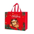 thumbnail image 2 of Aufmer 1 Pcs Festive Non-Woven Gift Bag, Reusable Holiday Present Carrier, Christmas Shopping Tote with Seasonal Patterns, Eco-Friendly Party Favor Container(Multicolor), 2 of 6