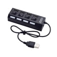 thumbnail image 1 of Concentrador USB de 4 puertos con interruptor independiente y divisor USB 2.0 (negro), 1 of 8