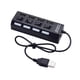 thumbnail image 1 of Concentrador USB de 4 puertos con interruptor independiente y divisor USB 2.0 (negro), 1 of 8