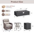 thumbnail image 5 of Jentlehouse 7-Piece Patio Fire Pit Set with 6'' Thick Cushion Swivel Gliding Chair and Side Table,Outdoor Conversation Set with Firepit Table,Hidden Tank for Balcony Deck Yard, 5 of 13