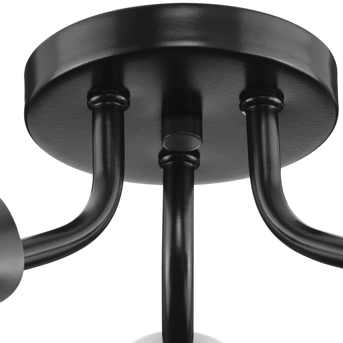 Progress Lighting Cornett 3-Light Close-to-Ceiling Fixture, Matte Black, Metal Reflector Shades