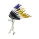 thumbnail image 4 of Sombrero para hombre y mujer, tocado de plumas para presentaciones escénicas y festivales. Rojo Amarillo Azul, 4 of 6