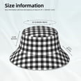 thumbnail image 2 of Kll Black White Plaid Bucket Hat for Women Men Packable Travel Beach Sun Hat Outdoor Rave Accessories Reflective Fisherman Cap, 2 of 6