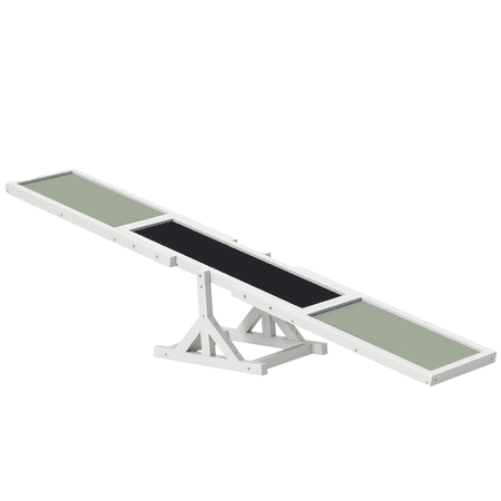 Dog Bed PawHut Wooden Dog Agility Seesaw for Training and Exercise, Platform Equipment Run Game Toy, Weather Resistant Pet Supplies, 71" L x 12" W x 12" H, White,Large Dog Bed