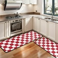 thumbnail image 3 of Kitchen Rugs Sets Of 2,Red and White Checkered Pattern Anti Fatigue Kitchen Mat Rugs Non Slip Washable,Decorative Kitchen Floor Mats for Kitchen,Sink,Laundry,17"x47"+17"x47", 3 of 5