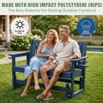 thumbnail image 5 of Poly Lumber Patio Glider, HIPS Material Weather-Resistant Swing Bench for Outdoor Porch Garden（Navy Blue, 2-Seater), 5 of 7