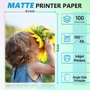 KOALA Matte Photo Paper, 8.5 x 11, 200 Sheets,48lb, 180gsm for Inkjet Printers