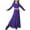 Purple, variant on SDJMa Muslim Long Dress Medium Big Girls Long Sleeve V Neck Colorblock Dress