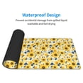 thumbnail image 4 of Pofeuu Navy Blue Leaf Sunflower Print Desk Mat for Keyboard and Mouse，Computer Desk Matt for Desktop，Large Mouse Pad for Desk，Desk Pads on Top of Desks 12x31.5in, 4 of 8