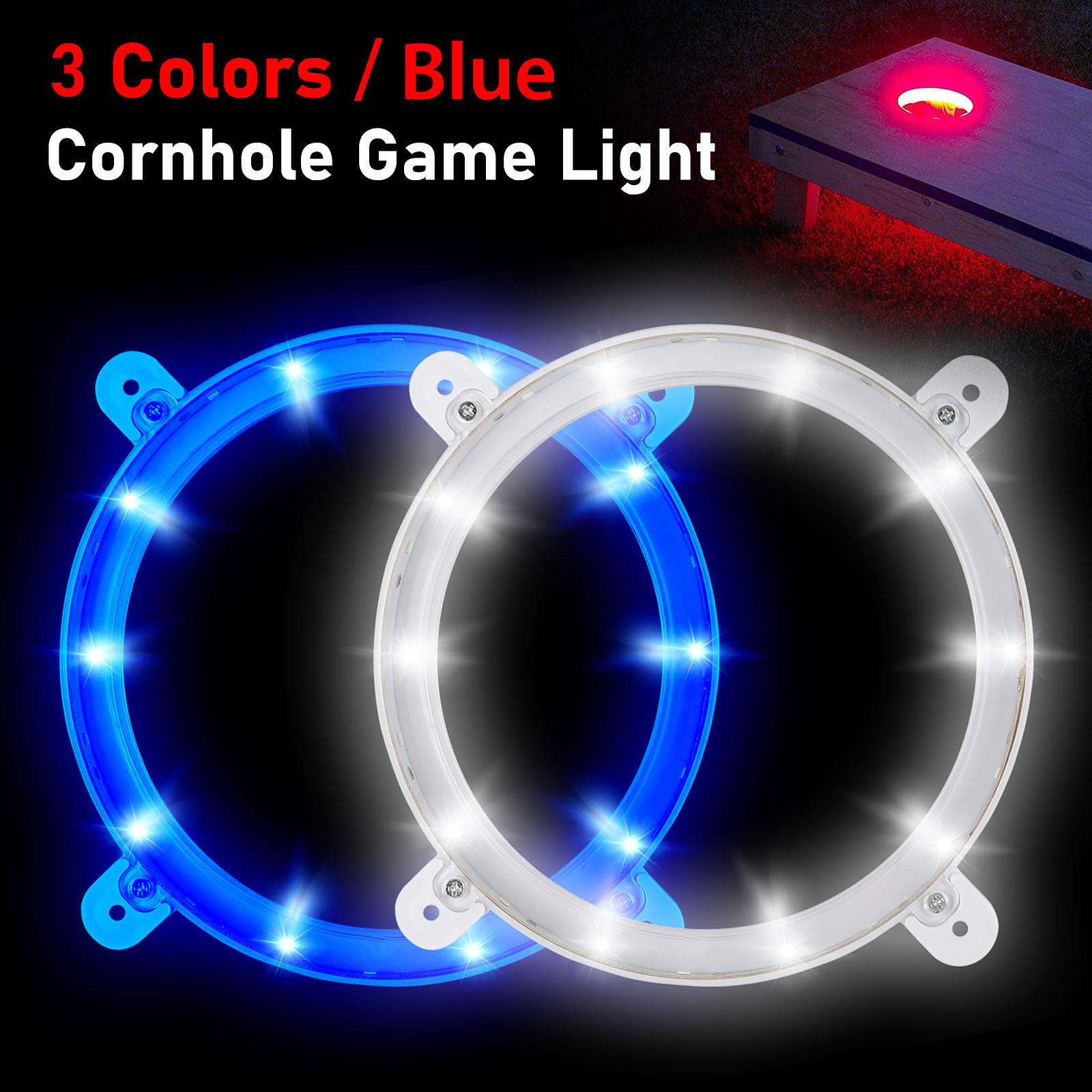 TSV 2Pcs Cornhole Lights Set, 6" Standard Corn Hole Board Ring Lights
