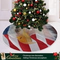 thumbnail image 6 of FMSHPON Independence Dayr Mighty EagleAmerican Flag Xmas Christmas Tree Skirt Stand Mat for Holiday Party Decoration Indoor Outdoor 36 inches, 6 of 6