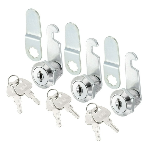 Uxcell Cam Lock, 5/8" Fits Up to 5/16" Thick Panel, Keyed Alike Zinc Alloy 3Pack