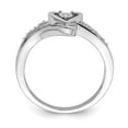 thumbnail image 5 of 925 Sterling Silver Rhodium Diamond Heart Ring Size 7, 5 of 6