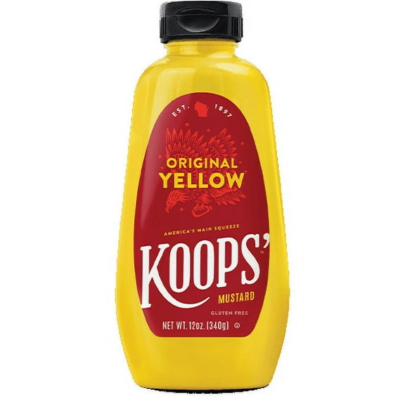 Koops' Original Yellow Mustard, 12 oz, (Pack of 12)