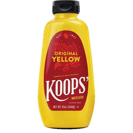 Koops' Original Yellow Mustard, 12 oz, (Pack of 12)
