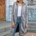 thumbnail image 5 of Dwellite Women's Zip Up Hoodies Oversized Fleece Long Tunic Sweatshirts Casual Fall Jacket Coat with Pockets Light Gray M, 5 of 5