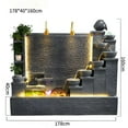 thumbnail image 2 of 5.8 ft Luxury Elegant Faux Rock Fountain Vintage Style Garden Home Villa Decor with LED Lights, Waterfall, Crystal Turning Beads, Relief Art for Gift or Decoration, 2 of 9