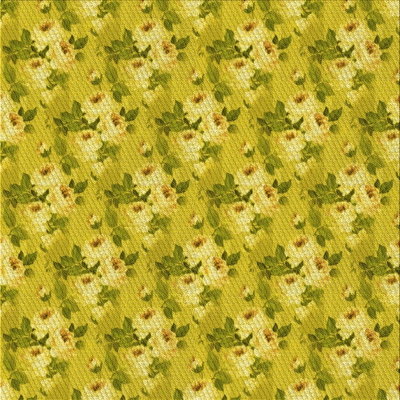 Ahgly Company Machine Washable Indoor Square Transitional Yellow Area Rugs, 7' Square