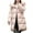 Pink, variant on Breezora Women Hooded Longline Puffer Coat Casual Loose Fit Warm Winter Jacket Lightweight Comfortable L Size Beige