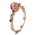 thumbnail image 3 of Antique Design 1.25 Carat Peach Pink Morganite (Round Shaped) and Diamond with Ruby Engagement Ring in 10k Rose Gold, 3 of 3