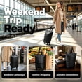 thumbnail image 4 of 2-In-1 Foldable Rolling Cart for Grocery Shopping, Black Portable Tote Trolley with Collapsible Frame Smooth Wheels, Space-Saving Travel Cart for Market, Small Size, 4 of 8