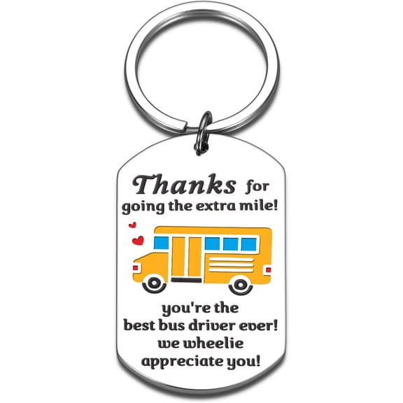 Retirement End of Year School Bus Driver Appreciation Gifts for Men Women Thank You Gifts School Bus Driver Leaving Keychain Gift Birthday Mens Valentines