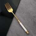 thumbnail image 2 of Gilded Stainless Steel Forks with Ceramic Handle, Kitchen Utensil Tableware Steak Cutlery Set for Home and Restaurant, 2 of 4