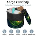 thumbnail image 2 of PhooArto Travel Cosmetic Bags Barrel Makeup Bag, Multifunctional Toiletry Bucket Bags Round Organizer Storage Pocket, Peacock Feather Green Pattern, 2 of 6