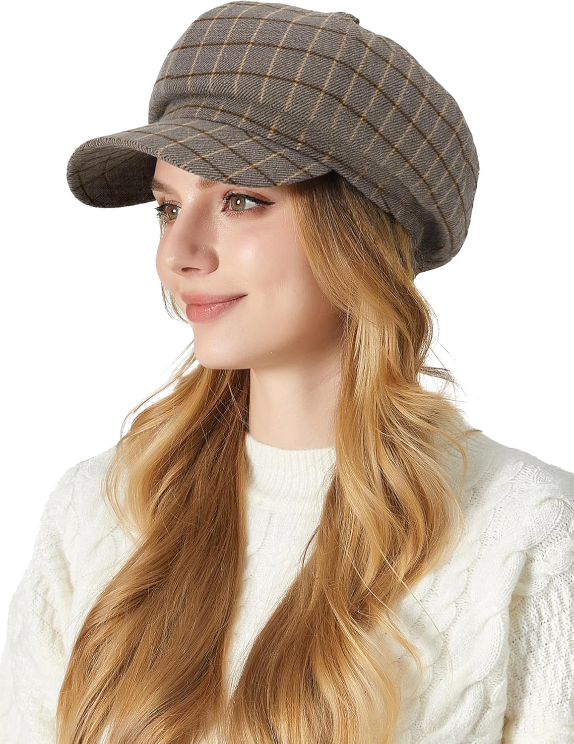 4188 Women’s Newsboy Cap Wool Blend Retro Solid Color Girls Fashion Gatsby Women main image 2