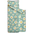 thumbnail image 2 of Daisy Pioneer Flower Green Pattern Teens Toddler Nap Mat with Pillow, Sleeping Mat Bag for Preschool Daycare 59"x22", 2 of 6