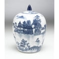 thumbnail image 1 of AA Importing 59770 Blue & White Round Jar with Lid, 1 of 1