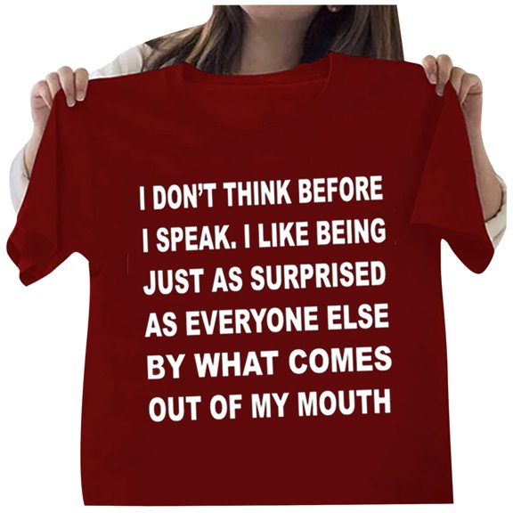 Fesfesfes Yoga Clothes Unisex Funny Printed Pattern Casual Fashion Soild Color Short Sleeve Tops Womens Tops Casual S(US:4)