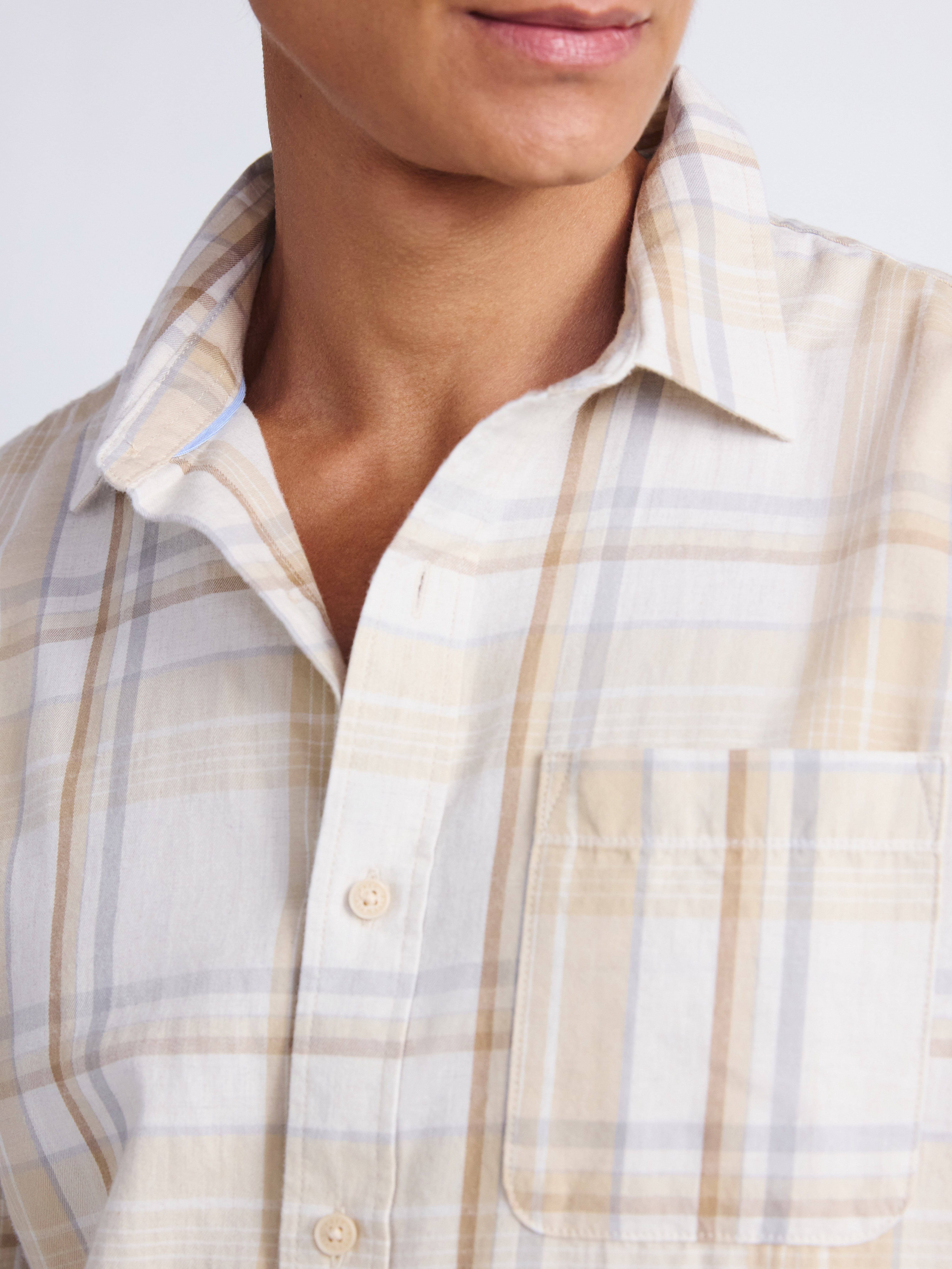 Free Assembly Men's Brushed Cotton Twill Button Front Shirt with Long Sleeves, Sizes XS-3XL