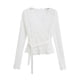 thumbnail image 2 of Top ajustado para mujer, jersey de manga larga con encaje, camisa informal con cuello en V, tejido elástico suave, ideal para uso diario y en casa, sopatenor, 2 of 8