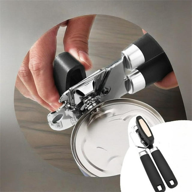 Heavy Duty Can Opener For Kitchen Effortless Smooth Operation Durable Metal With Ergonomic Handle Proof Design Life Easier Gadgets Table Top Opener with Stand Outdoor Can Crusher Cork Puller Opener