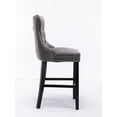 thumbnail image 5 of Modern Velvet Barstools Set of 2 with Button Tufted Decoration, Comfy Bar Stools with Chrome Nailhead Trim and Footrest, Counter Height Bar Stools for Bar, Kitchen, Dining Room, Home Bar, Gray, 5 of 9