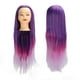 thumbnail image 1 of Cabeza De Maniquí De Peinado De Cabeza, Cabeza De Entrenamiento De Peluquería De Fibra Sintética Femenina Multifuncional Portátil Degradado Rosa Púrpura Con Abrazadera Para, 1 of 7