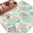 thumbnail image 2 of Ocean Coastal Area Rug 6x9 FT, Non Slip Living Room Throw Carpet, Vintage Sea Turtle Coral Shell Starfish Washable Soft Large Floor Carpet Non-Shedding Rug for Bedroom Dining Room Play Room, 2 of 9