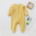 thumbnail image 2 of Otqutp Baby Boys Girls Spring Autumn and Winter Pajamas Long Sleeved Front Zip Double Zipper Wrapped Hands and Feet Nightgown Homewear (2-Yellow,18-24 Months), 2 of 6