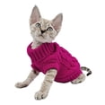 thumbnail image 2 of YokoKat Magenta Turtleneck Kitten Cat Sweater Size XXS Devon Rex, Cornish Rex, Sphynx, 2 of 7